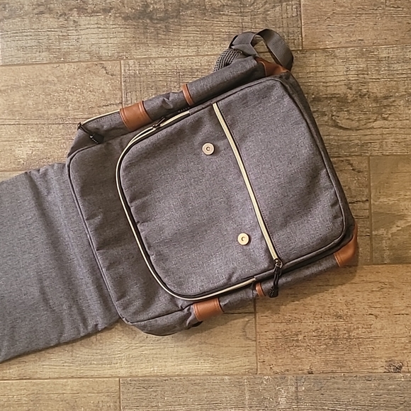 🎒Vintage style backpack or diaper bag grey and brown - Picture 2 of 7